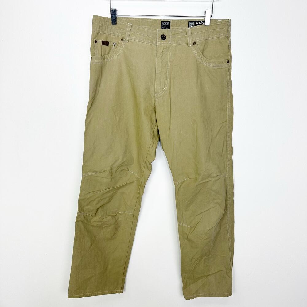 KUHL Men's Vintage Patina Dye Tan Outdoor Hiking Pants 36 x 32